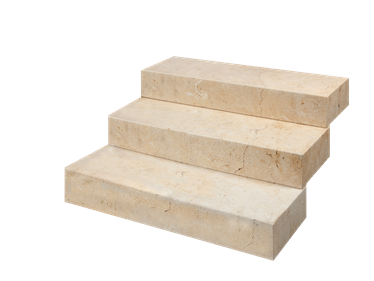 Bloktrin i kalksten Cremona eksponeret