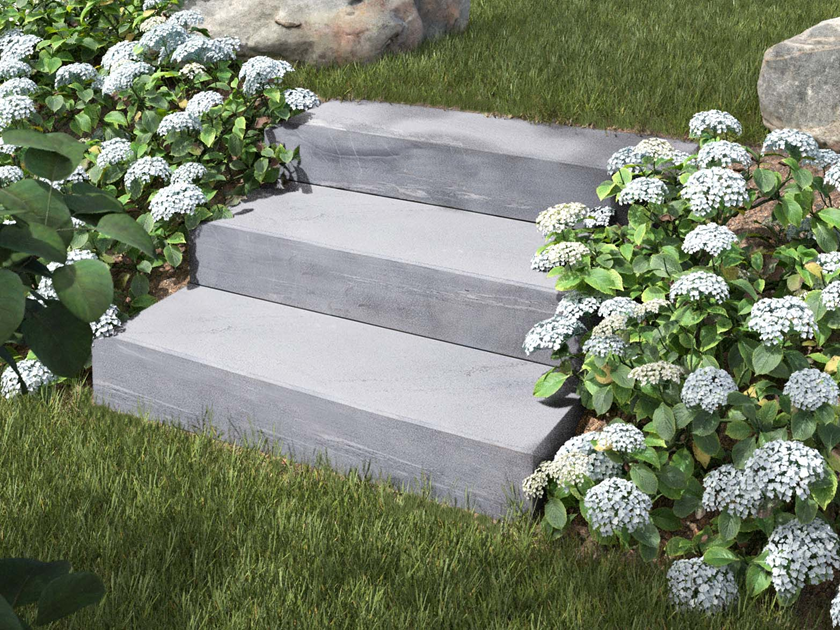 Bloktrin i kalksten i Lago med have