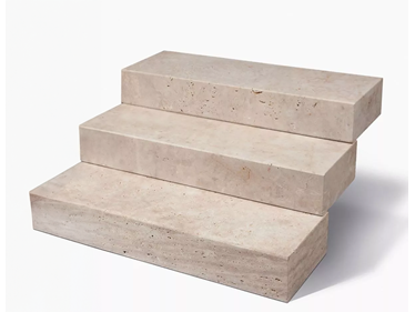 Bloktrin travertin medium eksponeret