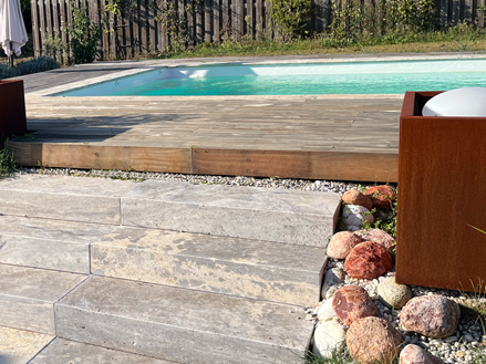 Bloktrin i Silver Bearbejdet