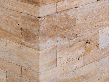 Mursten i travertin Gold skåret til i størrelse