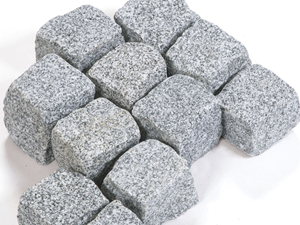 Belægningssten af granit Silver Rustica 9x9x9cm