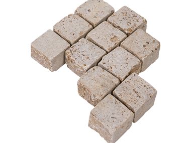 Belægningssten Travertine Noce eksponeret