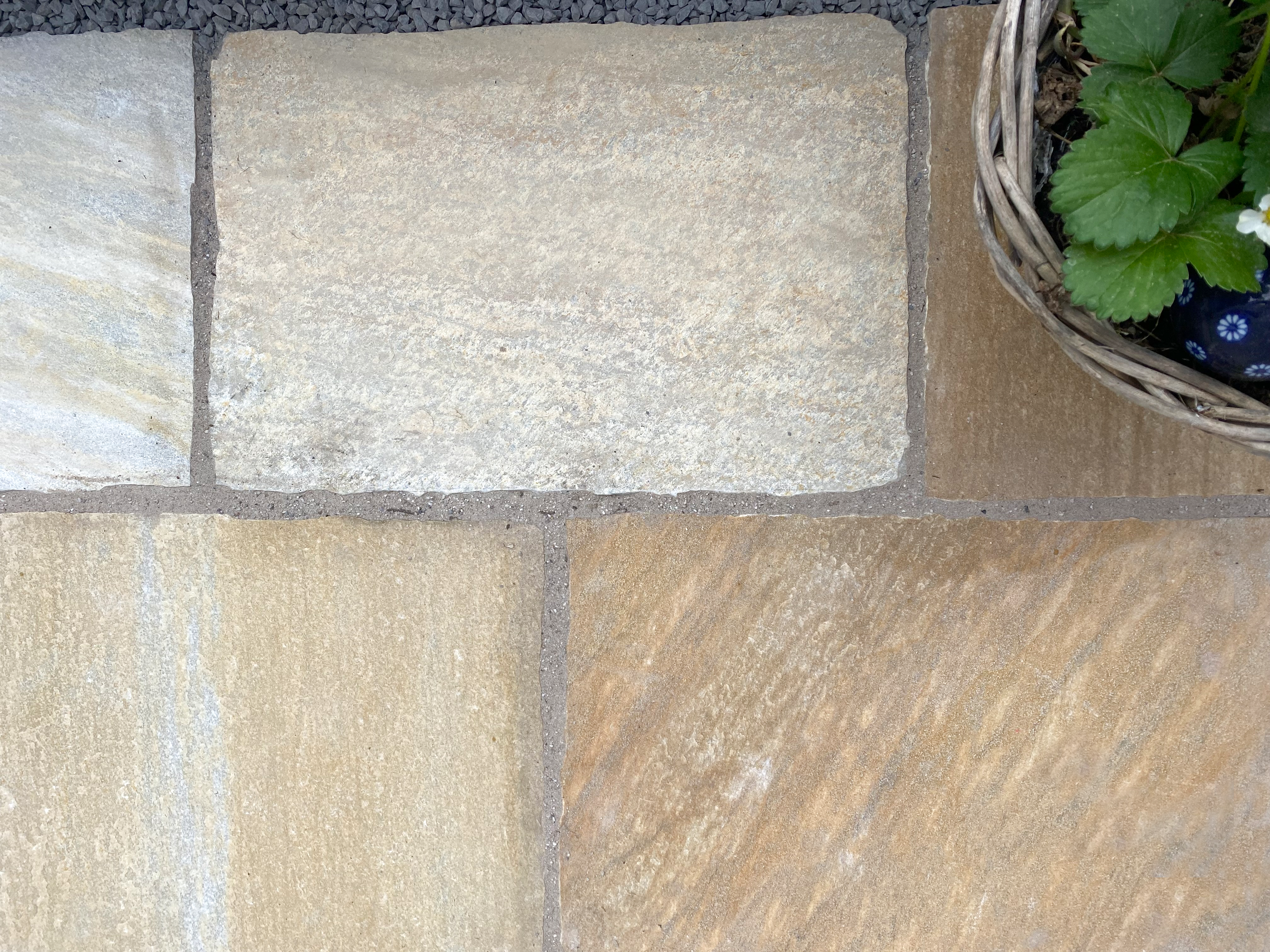 Smukke nuancer af gul, sand og grå Terrasseplade i kvartsit-Blomster4