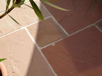 Modak sandstensplader, terrasse, nærbillede