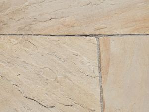 Nærbillede af beige sandsten Yellow Mint