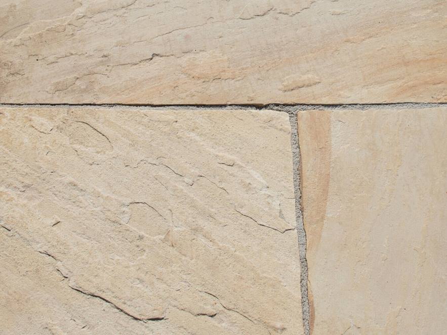 Nærbillede af beige sandsten Yellow Mint