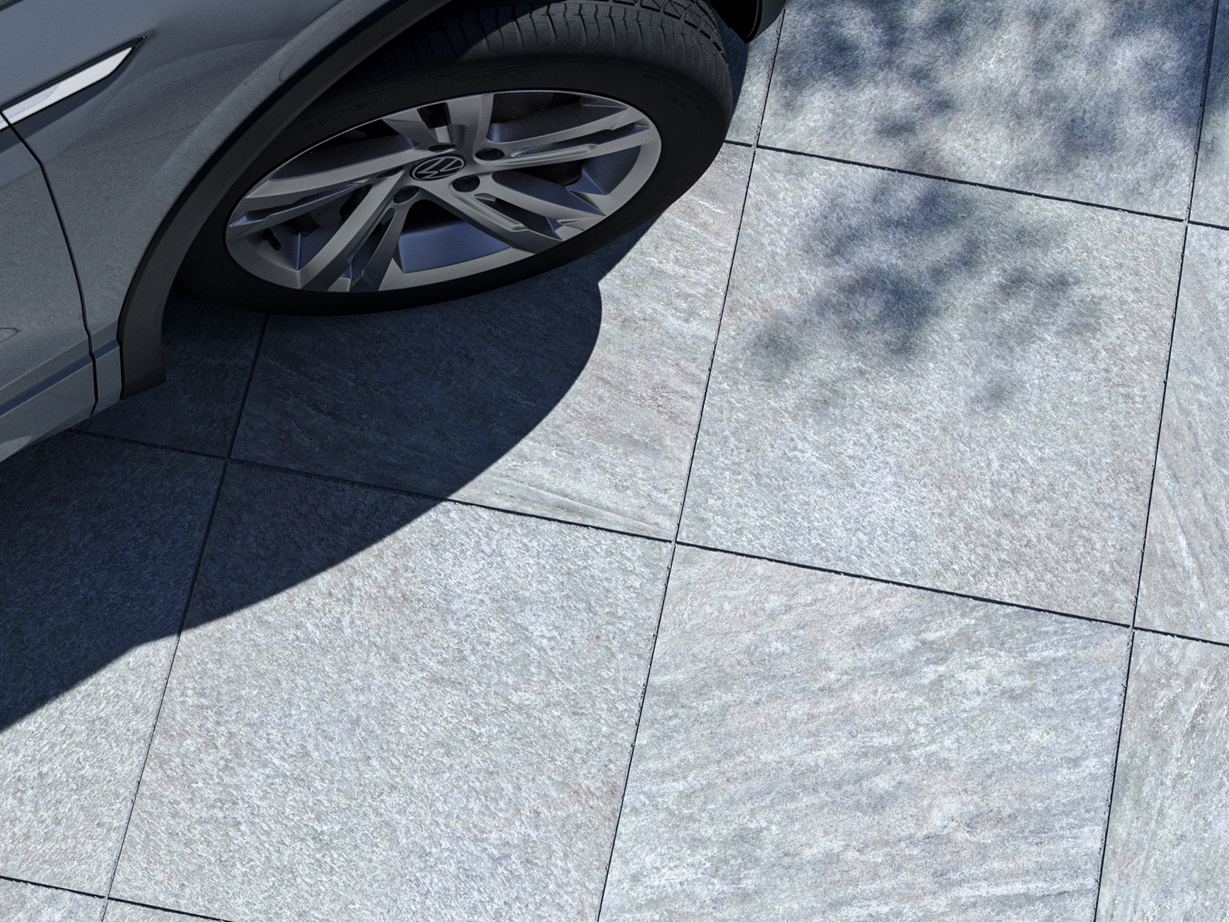 Classic Grey 3 cm steneffektpanel: høj kvalitet og modstandsdygtigt Fliser i porcelænsstentøj med steneffekt Classic_Grey_Gallery 1 Cut car