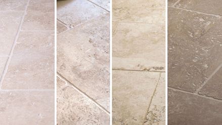 Sammenligning af forskellige travertiner side om side