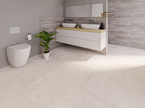 Urban Pearl badeværelse i kombination med Country Grey