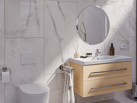 Håndvask i marmorlook Perla Crema WC