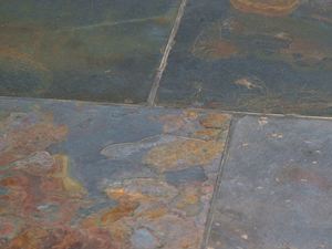 Detalje: Nærbillede af Peacock-skiferfliser