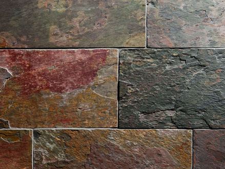 Peacock Multi Colour fliser af skifer, set forfra