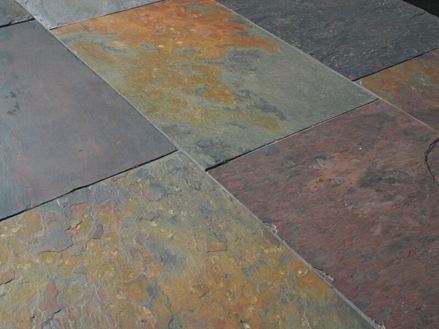 Peacock Multi Colour fliser af skifer (ældre parti), set fra siden