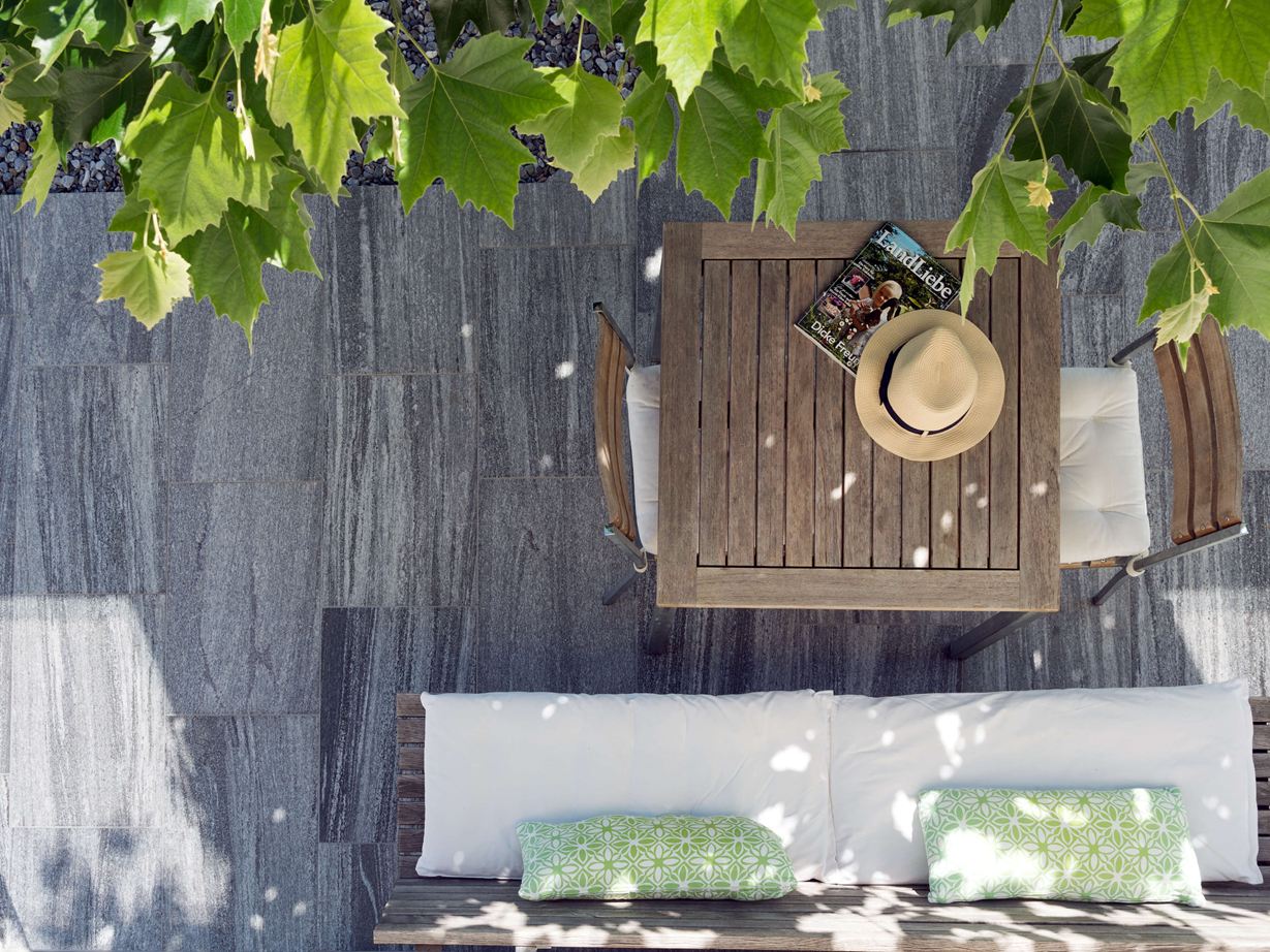 Granit Urban Grey Line terrasse fra oven