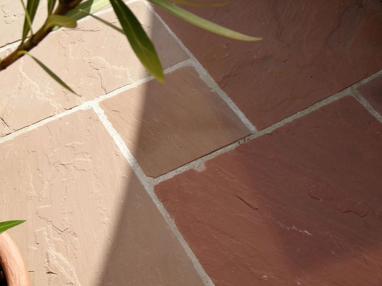 Modak sandstensplader, terrasse, nærbillede