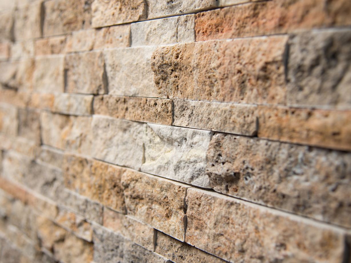 Nærbillede af Scabas mursten til vægbeklædning