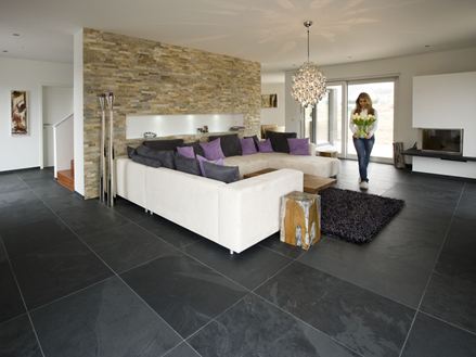 Mustang skiferfliser Moderne bolig med natursten