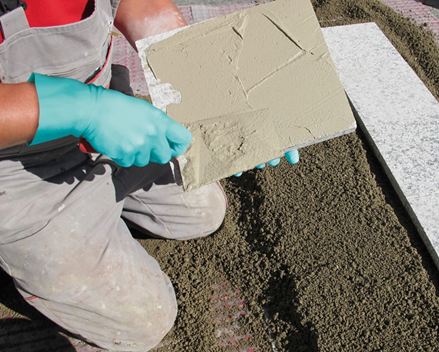 Enkeltkornet mørtel på grusunderlag lille sektion