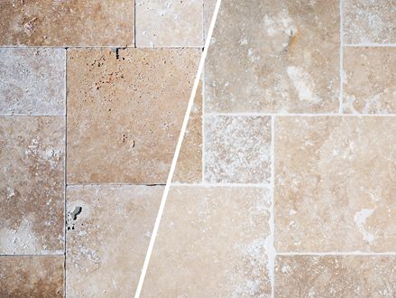 Travertin med og uden fuger