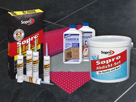 Professionelt tilbehør foran et mørkt skifergulv