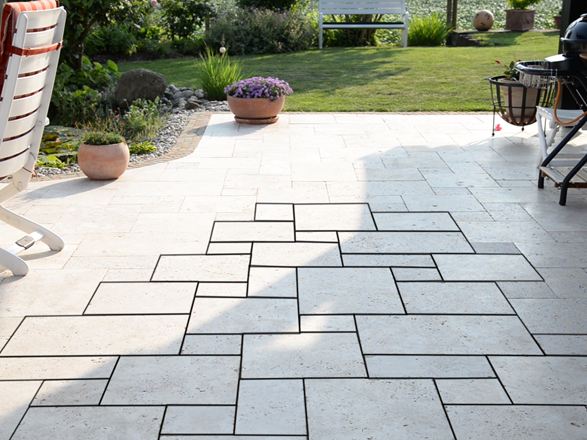 Det romerske bindingsværksmønster tegnet på en terrasse